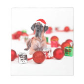 偉大なダン犬とクリスマスオーナメントの贈り物 ノートパッド (正面)