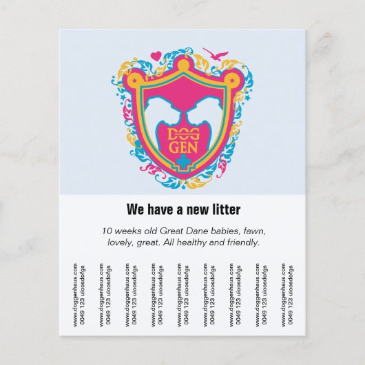 偉大なデンマーク犬を売るため チラシ (正面)