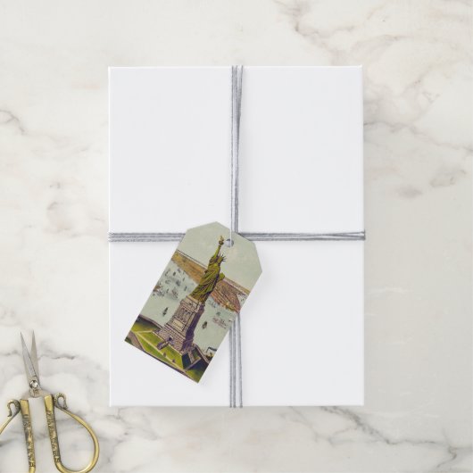 偉大なバルソルディ像、自由の女神像 ギフトタグ (より糸付き)