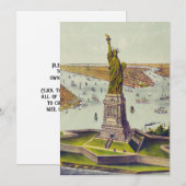 偉大なバルソルディ像、自由の女神像 招待状 (正面/裏面)