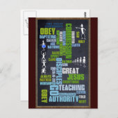 「偉大な使命」マタイ28 教会の黒板 ポストカード (正面/裏面)