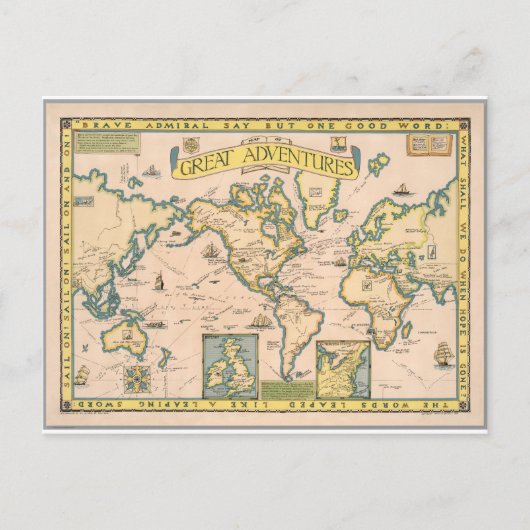 偉大な冒険の地図 ポストカード (正面)