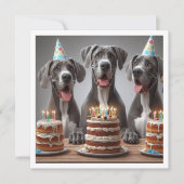 偉大なDane誕生日の招待、犬の誕生日 招待状 (正面)