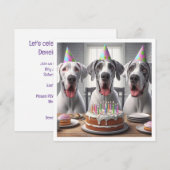 偉大なDane誕生日の招待、犬の誕生日 招待状 (正面/裏面)