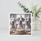 偉大なDane誕生日の招待、犬の誕生日 招待状 (スタンド正面)