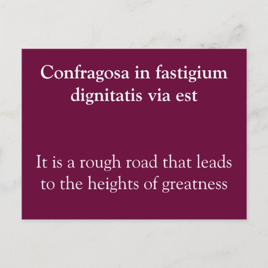 偉大への道は険しい - セネカの名言 ポストカード (正面)