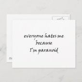 偏執症の ポストカード (正面/裏面)