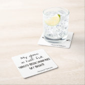 偏執的な楽観主義おもしろい引用文ビール スクエアペーパーコースター (インサイチュ)