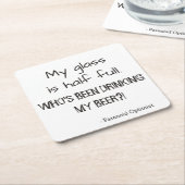 偏執的な楽観主義おもしろい引用文ビール スクエアペーパーコースター (アングル)