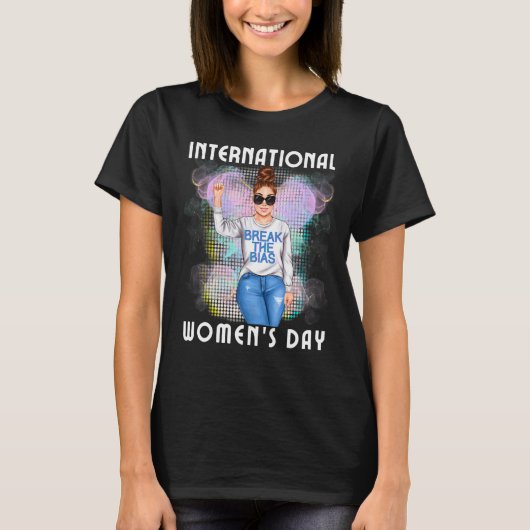 偏見を破国際的る女性の日の女性月 Tシャツ (正面)