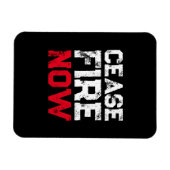 停戦を今すぐ白い赤の黒のグランジタイポグラフィ マグネット (横)