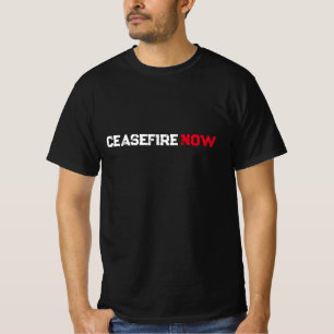 停戦を今すぐ白い赤の黒のグランジタイポグラフィ Tシャツ