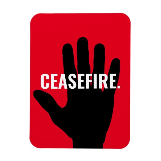 停戦ストップ赤白アンチ戦 マグネット (縦)