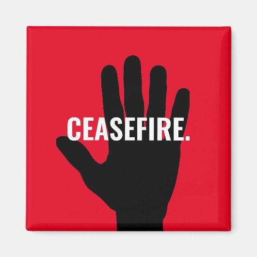 停戦ストップ赤白アンチ戦 マグネット (正面)