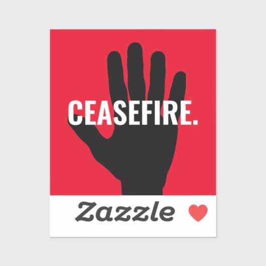 停戦レッド白黒手はっきりしたカスタム文字 シール (シート)