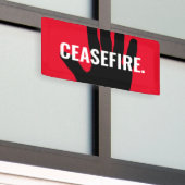 停戦レッド・ホワイト・ブラック・ハンドアンチ戦カスタム戦 横断幕 (ビルの外側)