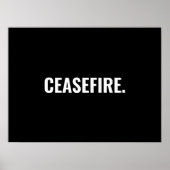 停戦白黒文字ミニマルアンチ戦争 ポスター (正面)