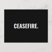 停戦白黒文字ミニマルアンチ戦争 ポストカード (正面)