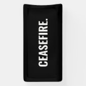 停戦白黒文字ミニマルアンチ戦争 横断幕 (縦)