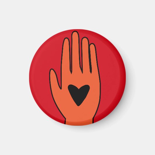 停戦now handパレスティナのグラフィックデザイン マグネット (正面)