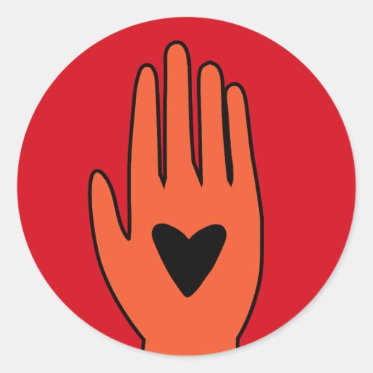 停戦now handパレスティナのグラフィックデザイン ラウンドシール (正面)