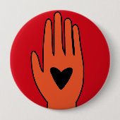 停戦now handパレスティナのグラフィックデザイン 缶バッジ (正面)