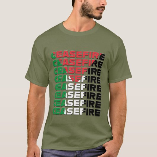 停戦Tシャツ – Palestine Map Tee Tシャツ (正面)