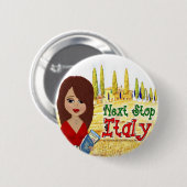 停止イタリア次のボタン 缶バッジ (正面&裏面)