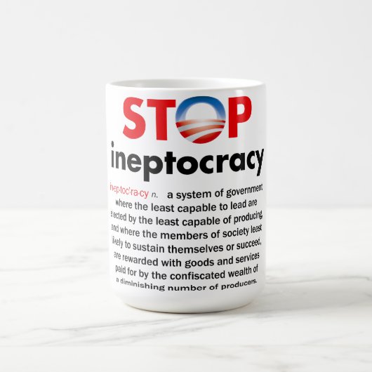 停止オバマのIneptocracy コーヒーマグカップ (中央)