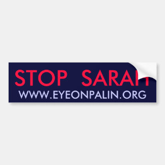 停止サラ、WWW.EYEONPALIN.ORG バンパーステッカー