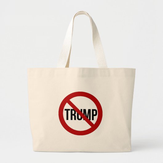 停止ドナルド・トランプのアンチ切札2016年 ラージトートバッグ (正面)