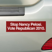 停止ナンシーPelosi。 投票共和党員2010. バンパーステッカー (車上)