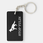 "停止ユーリン"の動物の認識度Keychain キーホルダー (裏面)