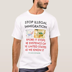 停止不法移民 Tシャツ