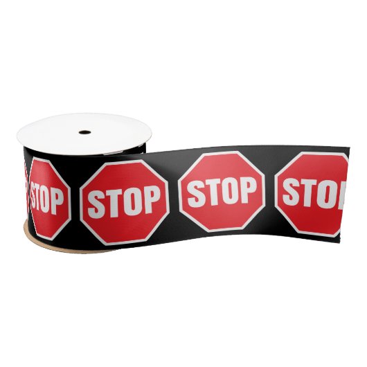 停止交通標識 サテンリボン (リール)