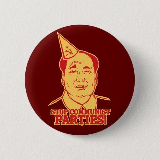 停止共産党ボタン 缶バッジ (正面)