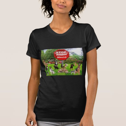停止動物の乱用 Tシャツ (正面)