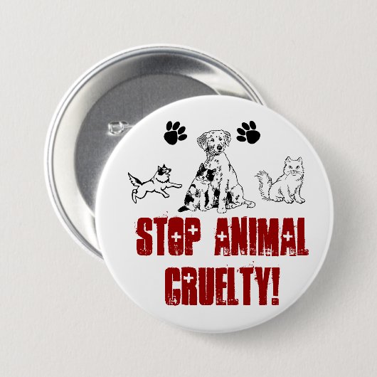 停止動物の残酷! ピン (正面&裏面)