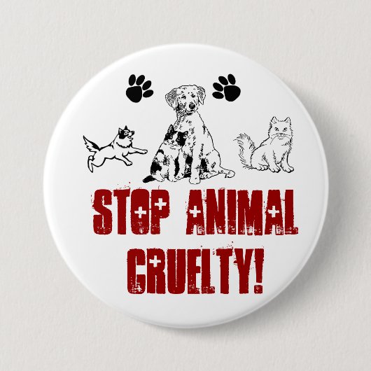 停止動物の残酷! ピン (正面)