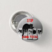 "停止動物試験! "猫ボタンピン 缶バッジ (正面&裏面)