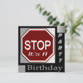 停止印によってカスタマイズバースデーパーティ招待状 招待状 (スタンド正面)