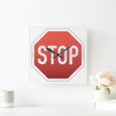 停止印 スクエア壁時計 (ホーム)