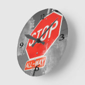 停止印 ラウンド壁時計 (傾斜)