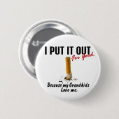 停止喫煙私はそれを孫愛します私を置きました 缶バッジ (正面&裏面)