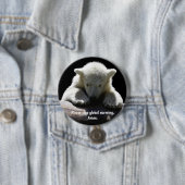 停止地球温暖化の白くまボタン 缶バッジ (インサイチュ)