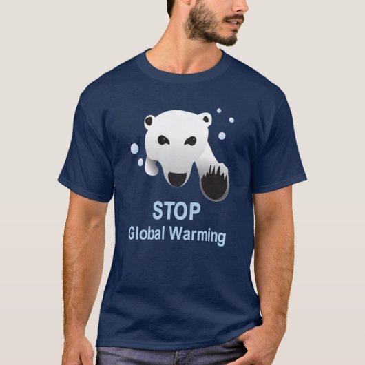 停止地球温暖化のTシャツ Tシャツ (正面)