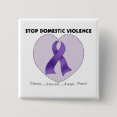 停止家庭内暴力 缶バッジ (正面)
