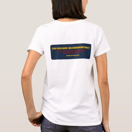 停止年長者の乱用および保護の乱用のTシャツ Tシャツ (裏面)