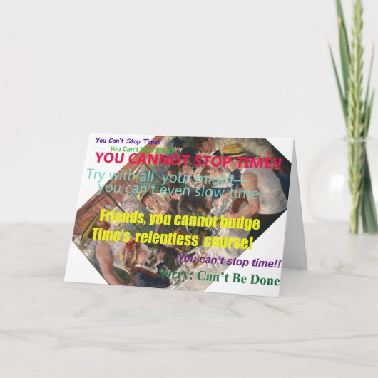 停止時間できません! バースデー・カード カード (正面)