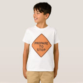 停止準備道路標識 Tシャツ (正面フル)